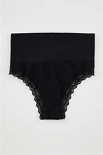 Trendyol Black Seamless Lace Detailed Thong Knitted Panties