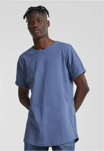 Men's Long Shaped Turnup Tee T-Shirt - Blue