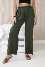 Wide khaki trousers