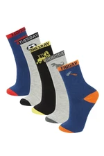 DEFACTO Boy's 5-Piece Cotton Long Socks