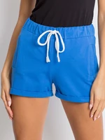 Women's blue cotton shorts