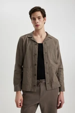 DEFACTO Regular Fit Open Collar Cotton Shirt Jacket