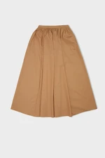 DEFACTO A-Line Waist Zippered Basic Plain Poplin Fabric Maxi Skirt