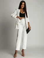 Women's elegant set jacket + trousers - white