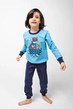 Boys' pyjamas Remek, long sleeves, long pants - blue/navy blue