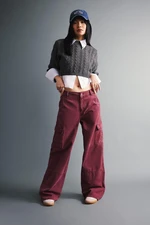 DEFACTO Cool Wide Leg Wide Leg Cargo Pocket Gabardine Trousers