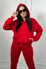 Insulated set sweatshirt + trousers red