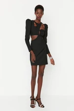 Trendyol Black Cut Out Detailed Woven Elegant Evening Dress