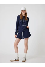 Koton Oversize Sweatshirt Hooded College Printed Kangaroo Pocket