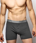 Men's classic boxer shorts with buttons ATLANTIC - dark gray