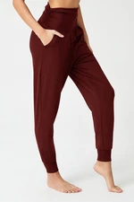 LOS OJOS Claret Red Baggy-Look Harem Pants With An Elastic Waist