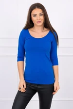 Blouse with a round neckline purple-blue