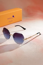 Polo Air Women's Crystal Round Sunglasses Navy