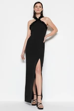 Trendyol Black Woven Long Evening Evening Dress