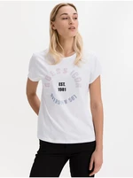 White Women's T-Shirt Guess Tonya - Women