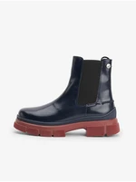 Navy blue women's leather chelsea boots Tommy Hilfiger