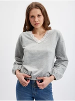 Light grey women's brindle sweatshirt ORSAY