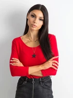 Basic cotton blouse in red