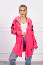 Coatee with pink neon captions