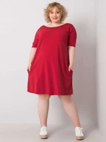 Loose burgundy dress of larger size