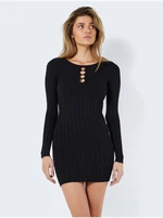 Black Sheath Dress with Decorative Neckline Noisy May Frey - Women