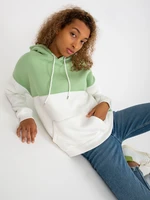 Green and ecru basic kangaroo sweatshirt RUE PARIS