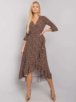 Black patterned dress with frill by Williamson OCH BELLA