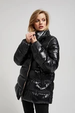 Short quilted jacket with hood