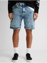 Blue Mens Denim Shorts Desigual Filo - Men