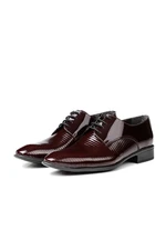 Ducavelli Shine Genuine Leather Men's Classic Shoes Claret Red