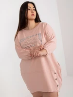 Dusty pink oversized midi dress with application