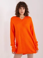 Orange loose knitted dress