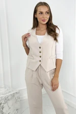 Viscose set, vest + trousers, beige