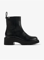 Black Women's Leather Ankle Boots Camper Milah - Women