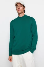 Trendyol Emerald Green Men's Slim Fit Half Turtleneck 100% Cotton Basic Sweater