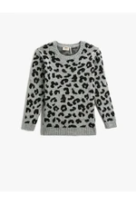 Koton Leopard Patterned Sweater Crew Neck