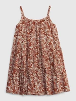Brown Girly Floral Dress with Straps GAP