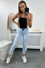 Ribbed high-waisted leggings blue