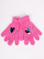 Yoclub Kids's Girls' Five-Finger Gloves With Hologram RED-0068G-AA50-005