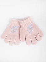 Yoclub Kids's Girls' Five-Finger Gloves With Reflector RED-0237G-AA50-007