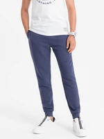 Ombre Men's ottoman fabric sweatpants - dark blue