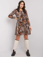 Black-beige dress with animal patterns RUE PARIS