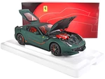 Ferrari F12 TDF Verde Opaco Matt Green with Orange Stripes Limited Edition 1/18 Model Car by BBR