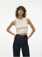 Béžový dámsky crop top Vero Moda Ginny