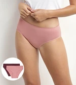 DIM BODY TOUCH MIDI BRIEF 2x - Dámske ponožky 2 ks - fialová - svetlo ružová