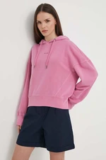 Mikina Pepe Jeans LYNETTE HOODIE dámská, růžová barva, s kapucí, hladká, PL581439