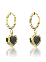 Marc Malone Půvabné pozlacené náušnice Nicole Black Earrings MCE23106G