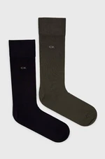 Ponožky Calvin Klein 2-pack pánské, zelená barva, 701218631