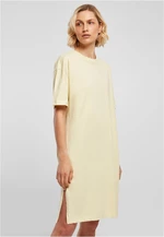 Women's dress with slit soft yellow
