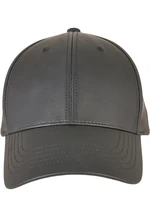 Black Alpha Shape Dad Synthetic Leather Cap